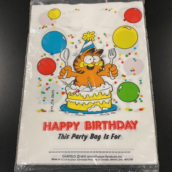 NEW: Garfield Birthday Party Loot Bags - Pack of 10 - Picture 3 of 6